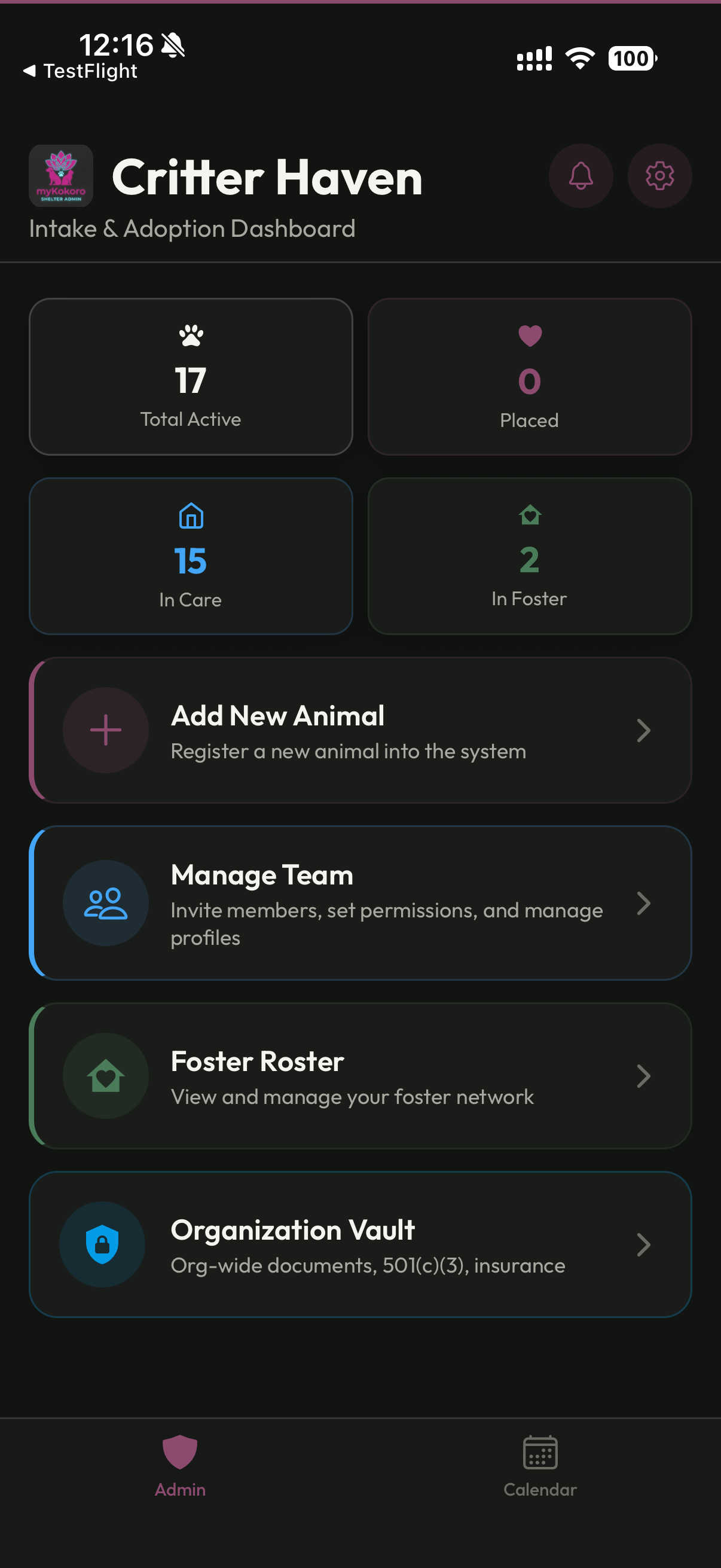 Intake and Adoption Dashboard