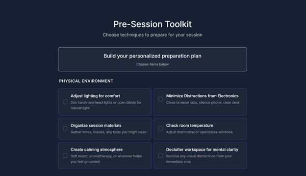 Pre-Session Toolkit